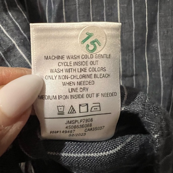 Joe's Jeans Cooper Collection Linen Pinstripe Long Sleeve Button Down Men L NWT - Picture 6 of 10